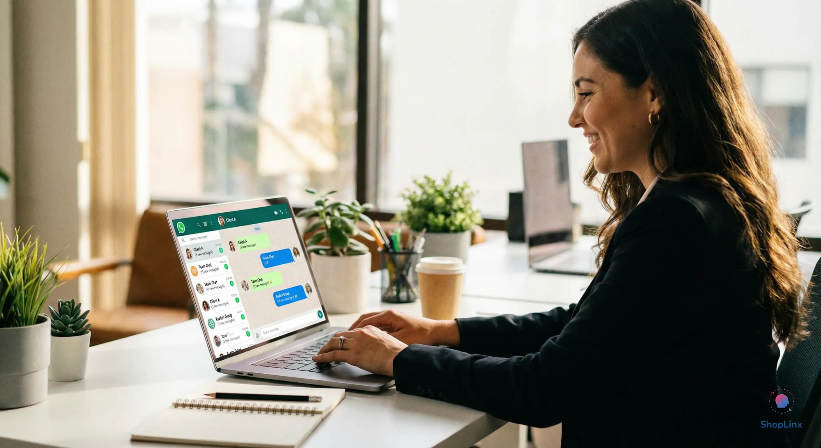 Professional managing service-based customer inquiries via a WhatsApp automation dashboard